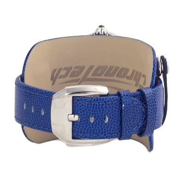 Chronotech Elegante blaue Leder-Armbanduhr