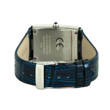 Chronotech Elegante blaue Leder-Armbanduhr