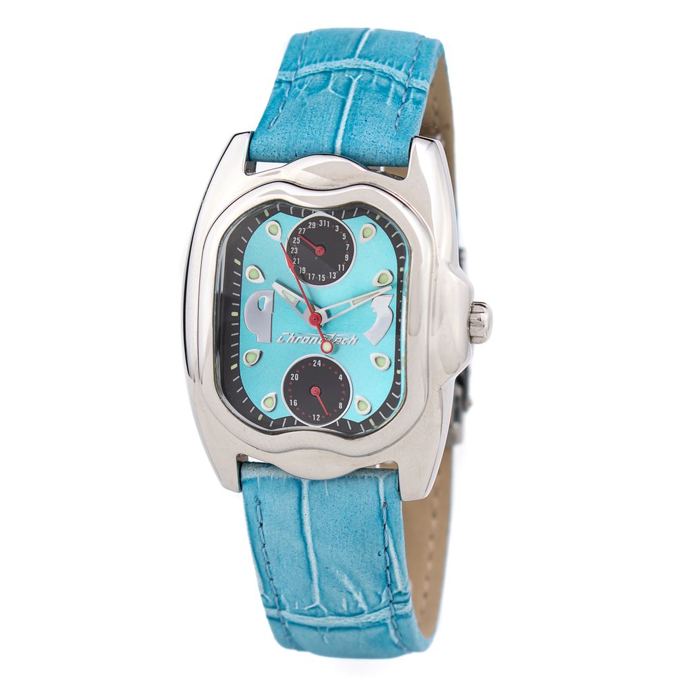 Chronotech Elegante blaue Leder-Armbanduhr