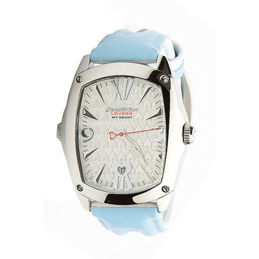 Chronotech Elegante blaue Leder-Armbanduhr