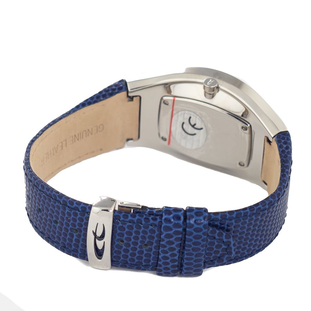 Chronotech Elegante blaue Leder-Armbanduhr