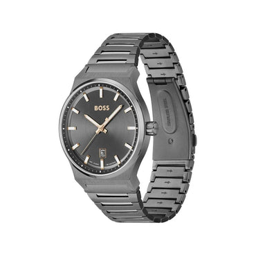 Hugo Boss Elegante Edelstahl-Armbanduhr in Grau