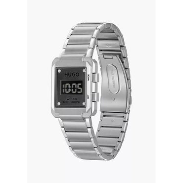 Hugo Boss Digitale Armbanduhr aus silbernem Edelstahl