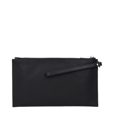 Michael Kors Schwarze Leder-Clutch