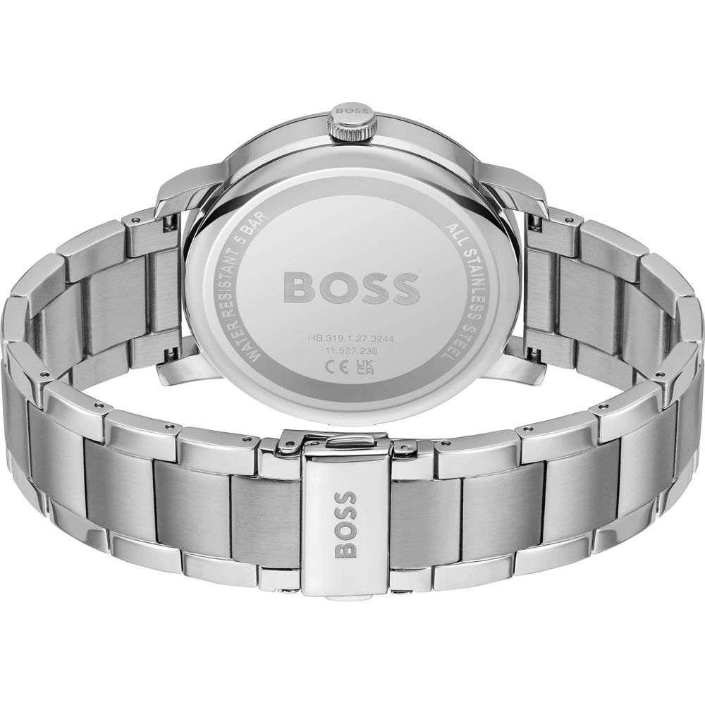 Hugo Boss Elegante Edelstahl-Armbanduhr in Grau