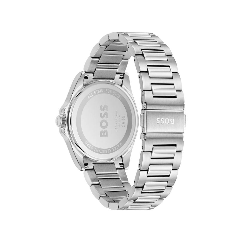 Hugo Boss Elegante Edelstahl-Armbanduhr in Grau