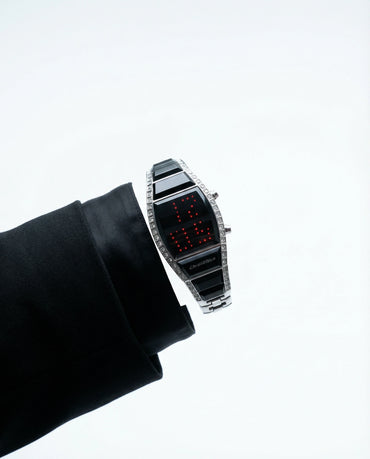 Chronotech Digitale Armbanduhr aus silbernem Edelstahl