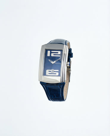Chronotech Elegante blaue Leder-Armbanduhr