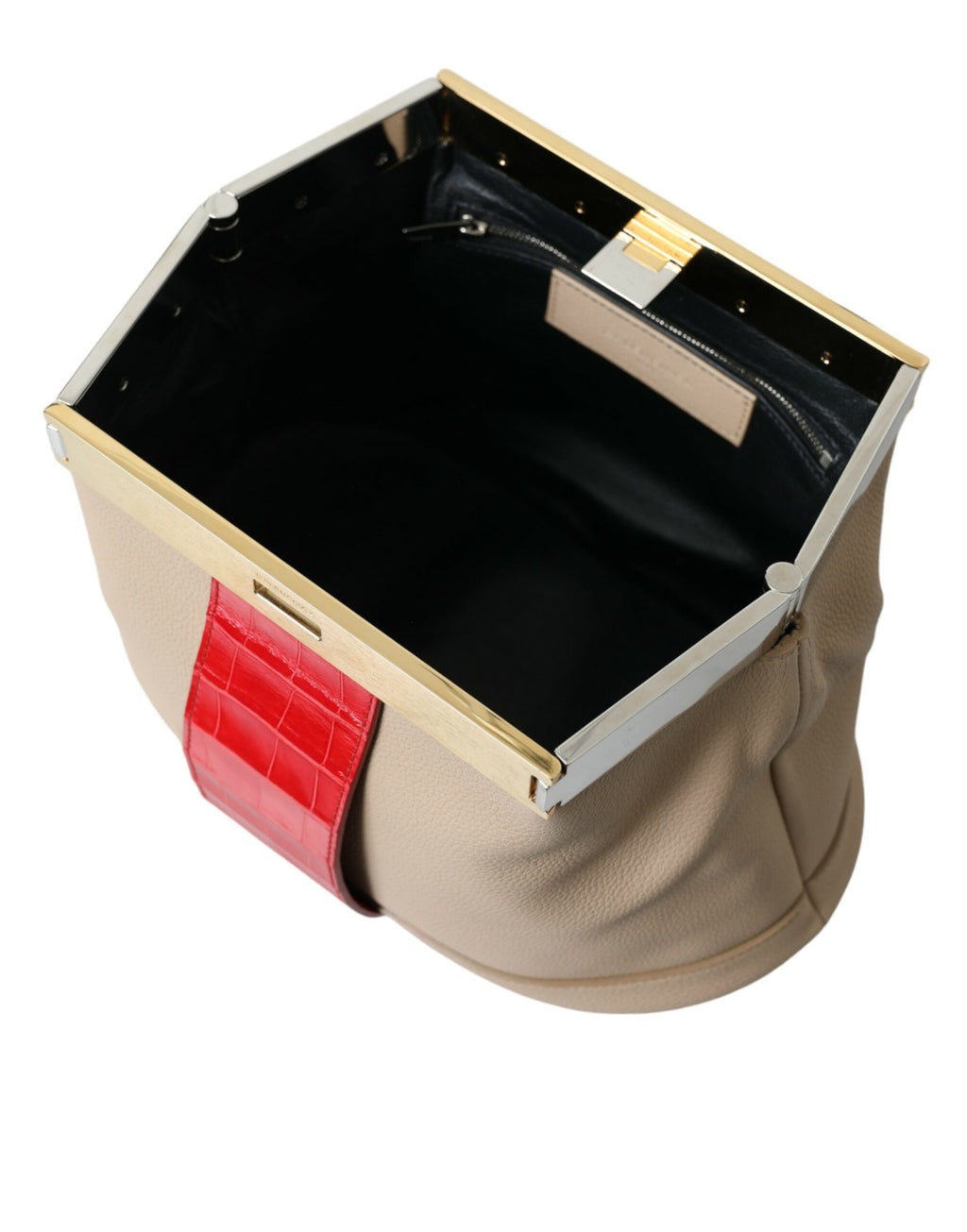 Balenciaga Beige Rot Zweifarbige Tasche aus exotischem Leder