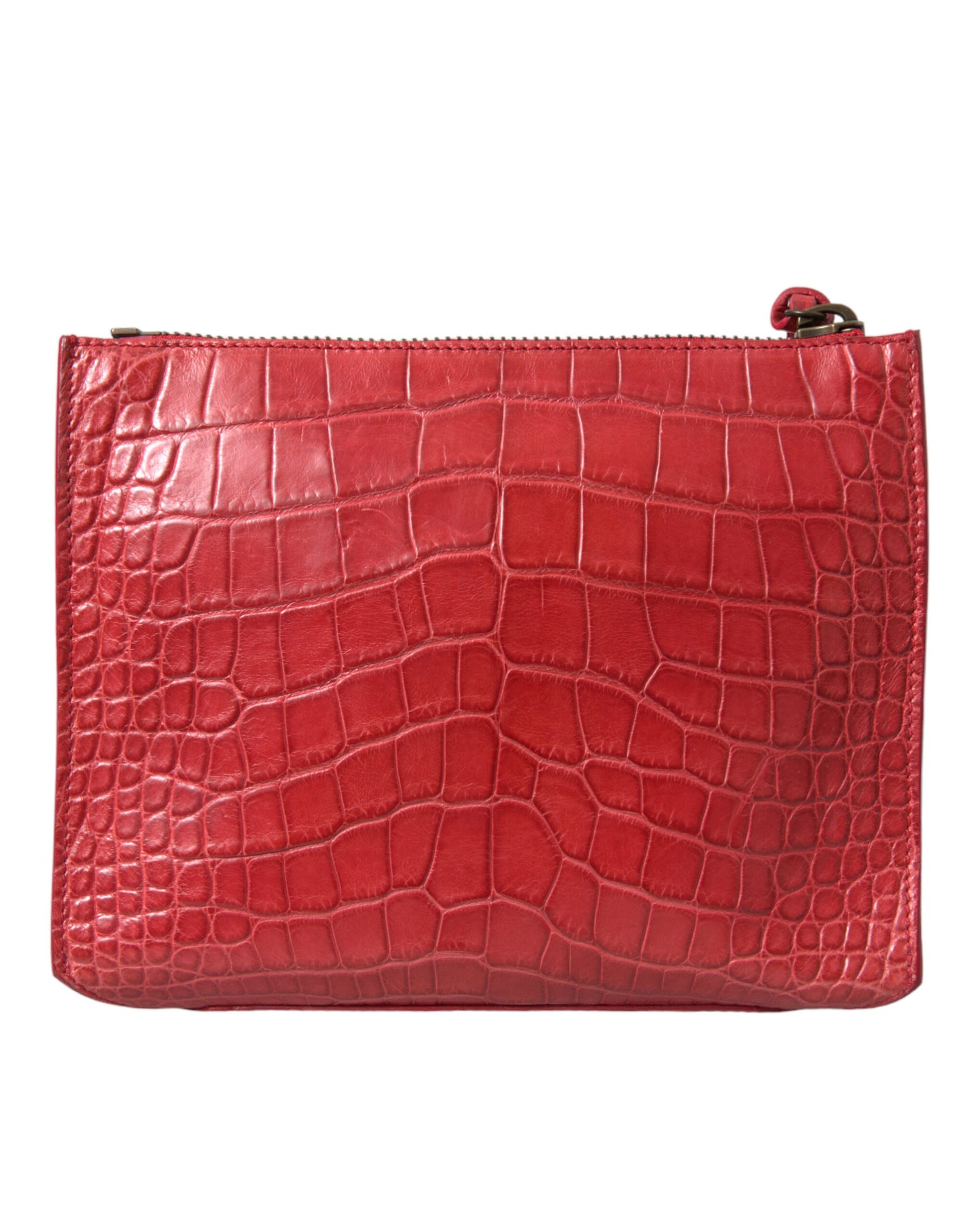 Balenciaga Rote exotische Haut Leder Classic Pouch Geldbörse Handgelenk Tasche