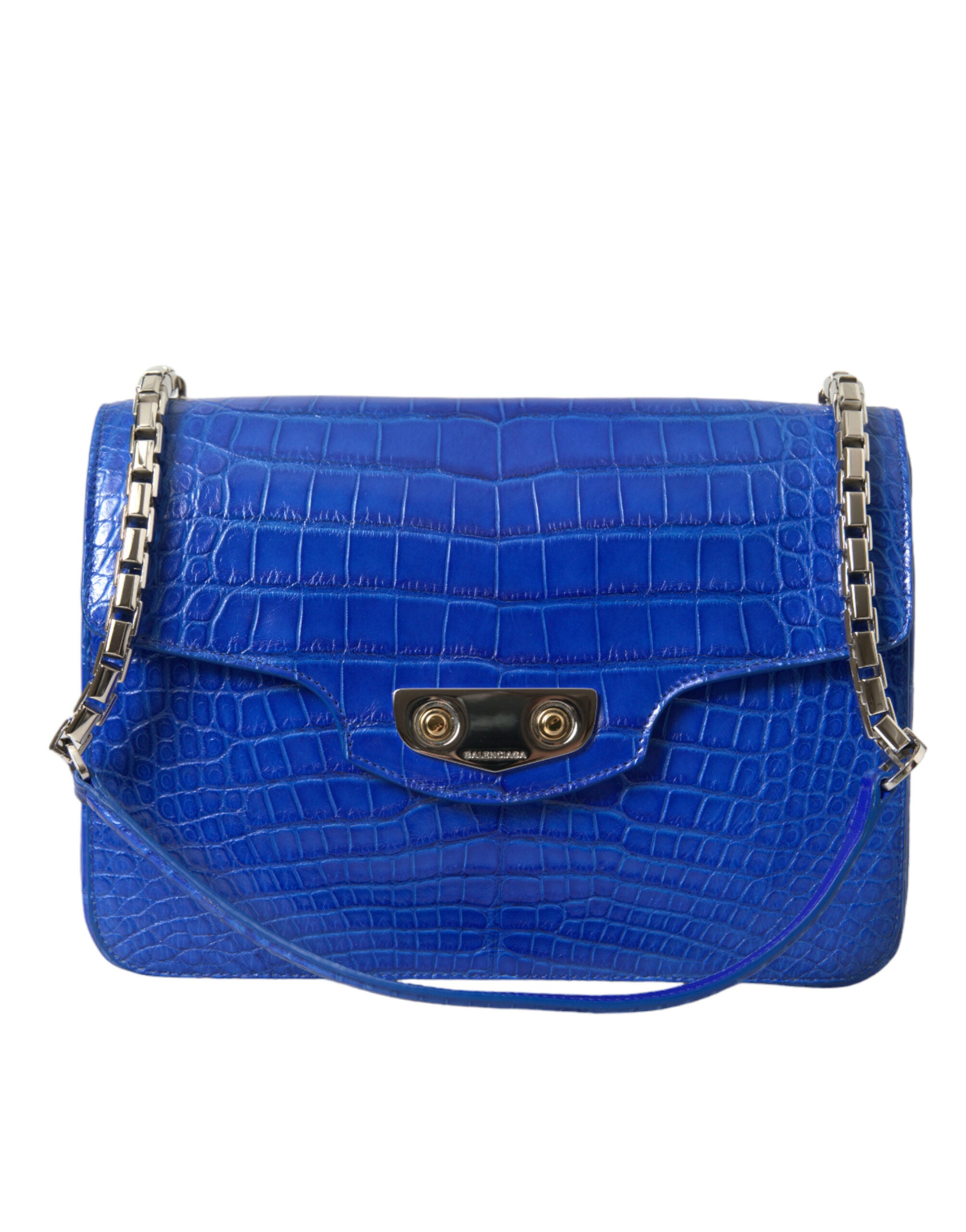 Balenciaga Blaue Exotenleder Neo Classic Kleine Umhängetasche
