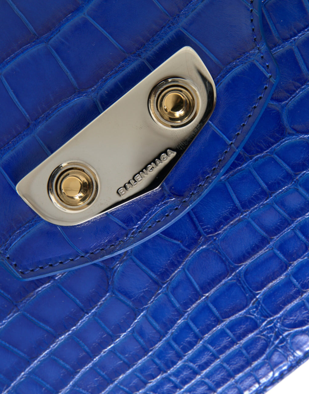 Balenciaga Blaue Exotenleder Neo Classic Kleine Umhängetasche