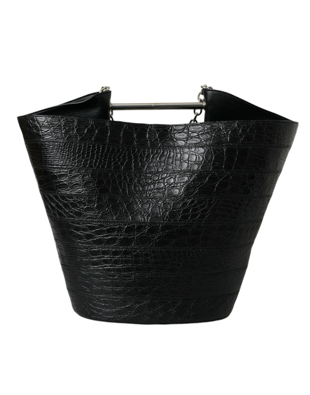 Balenciaga Schwarzes Exotenleder Maxi Bucket Tote Geldbörse Tasche