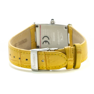 Chronotech Gelbe Leder-Armbanduhr