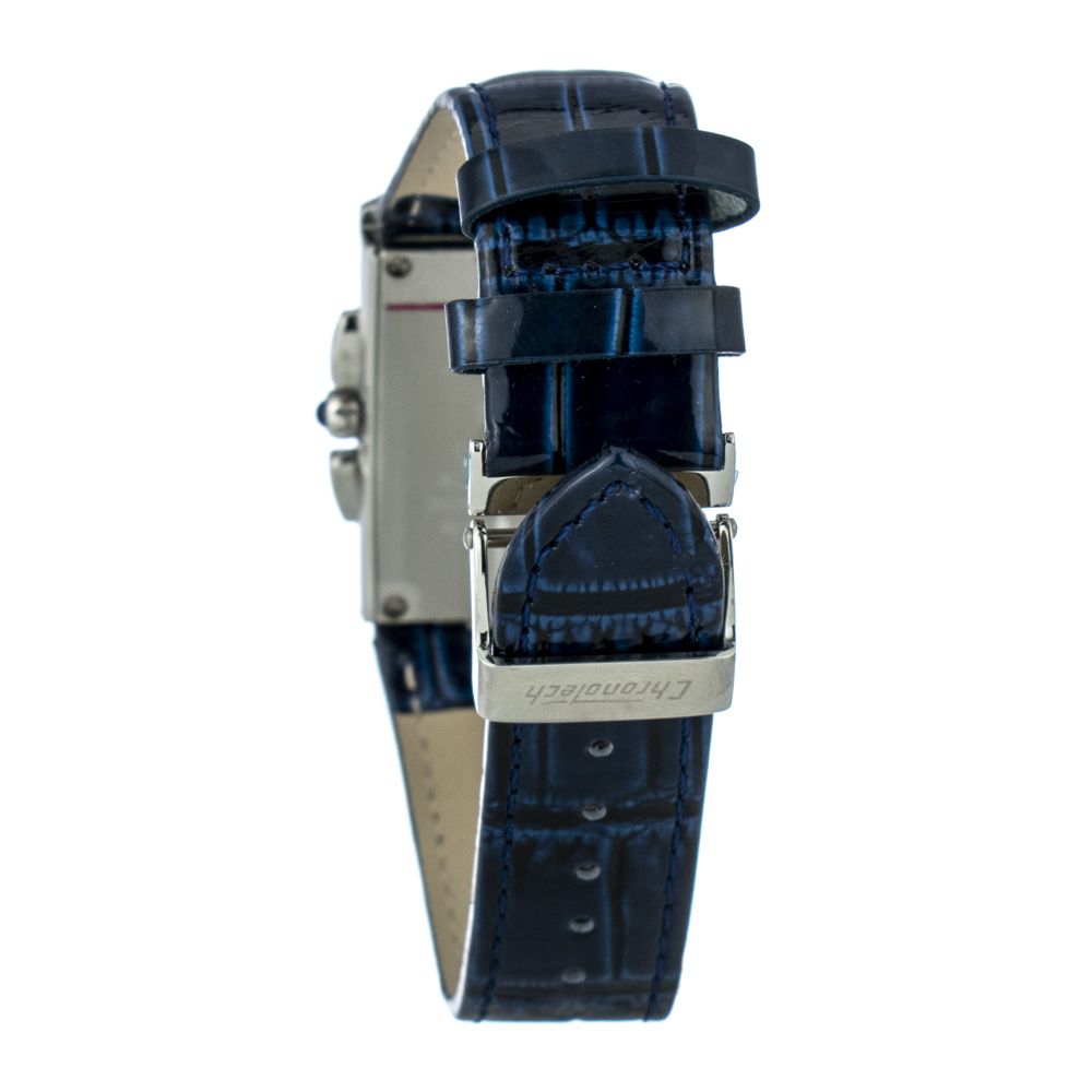 Chronotech Blaue Leder-Armbanduhr