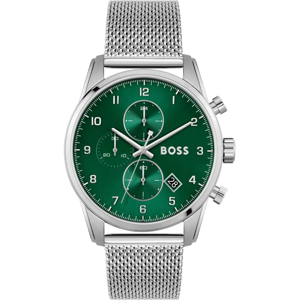Hugo Boss Silberne Edelstahl-Armbanduhr