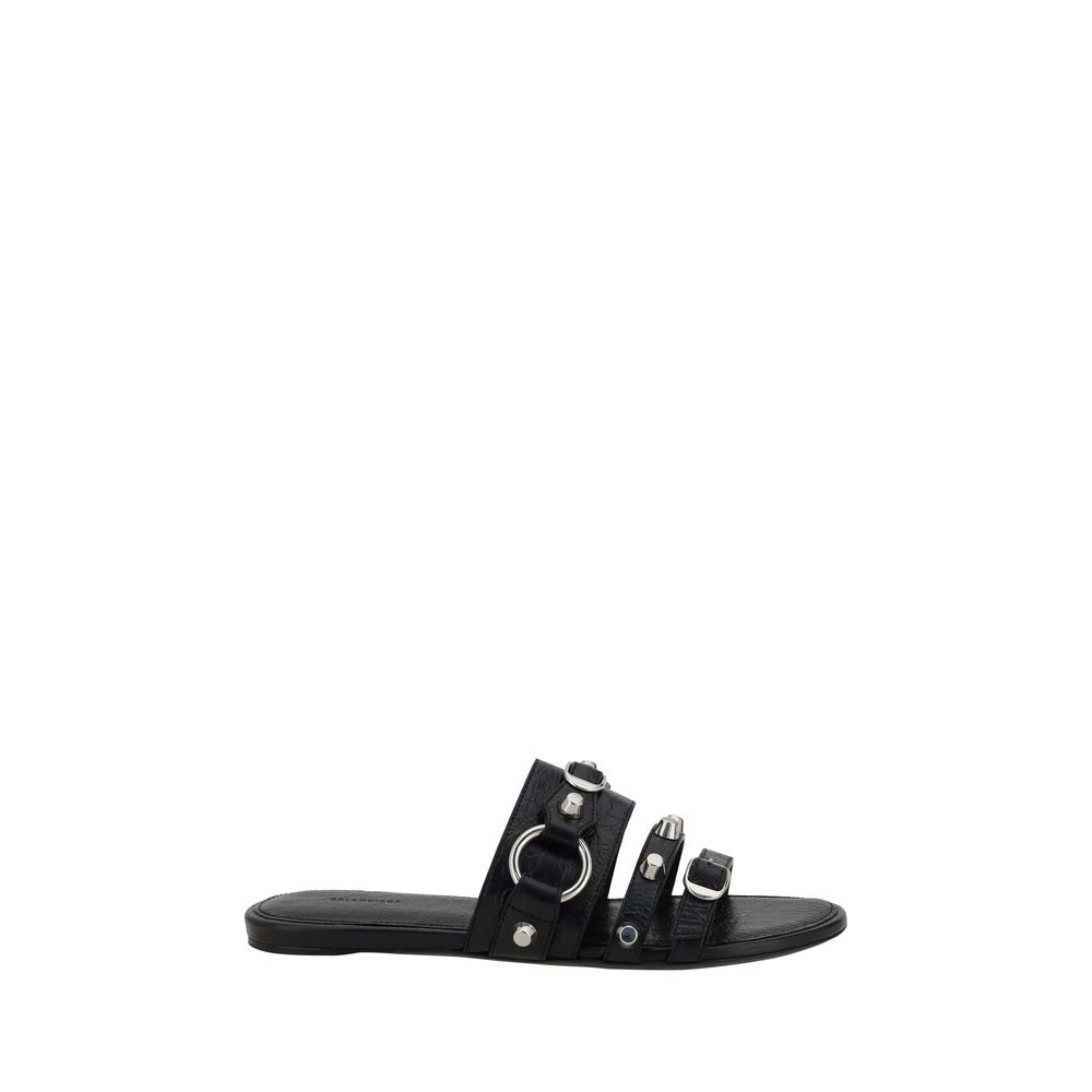 Balenciaga Schwarze Kalbsleder Bos Taurus Sandalen