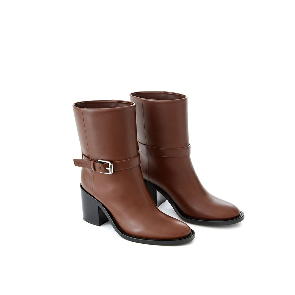 Burberry Braune Leder-Knöchelstiefel