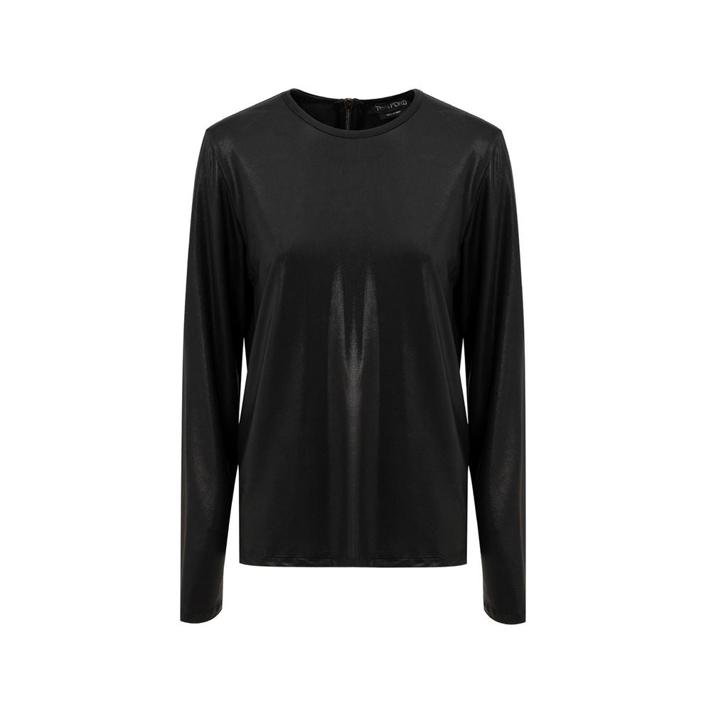 Tom Ford Schwarzes Viskose-Langarmshirt