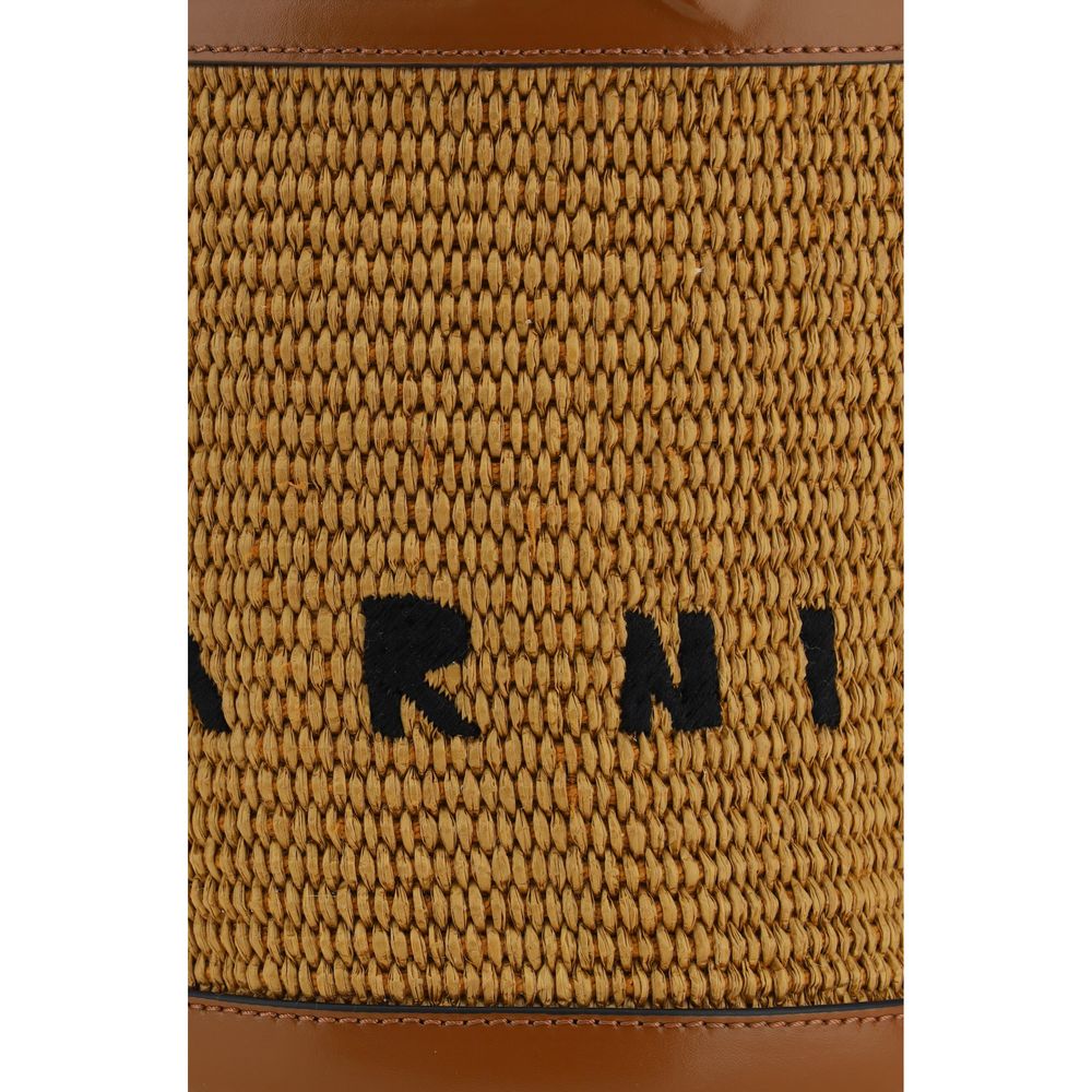 Marni Braune Baumwoll-Einkaufstasche