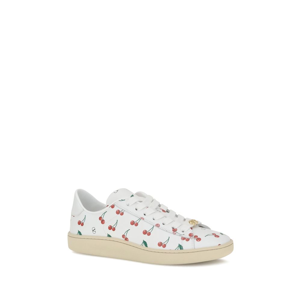 Valentino Garavani Weiße Kalbshaut Bos Taurus Sneakers mit niedrigem Schaft