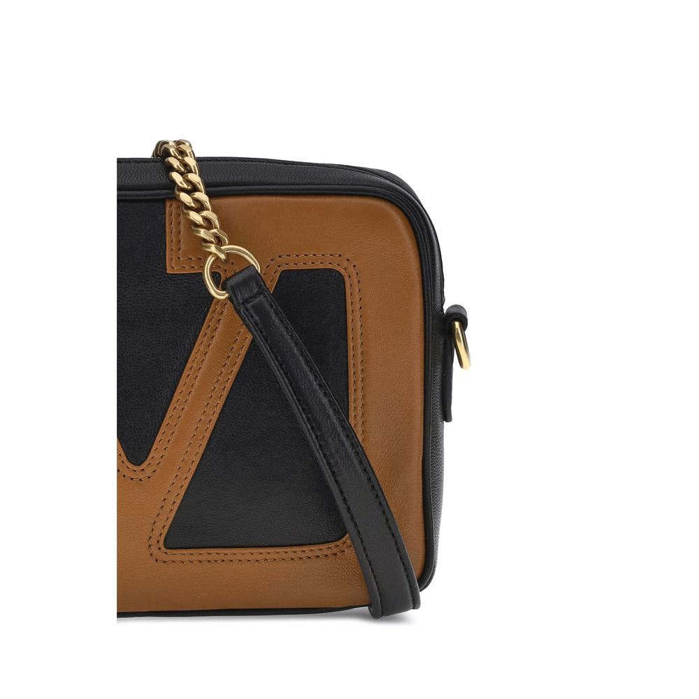 Valentino Garavani Schwarze Kalbshaut Bos Taurus Schultertasche