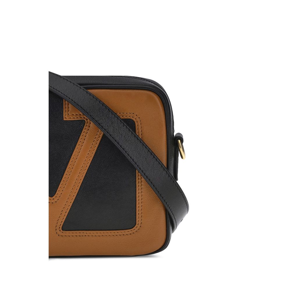 Valentino Garavani Schwarze Kalbshaut Bos Taurus Schultertasche