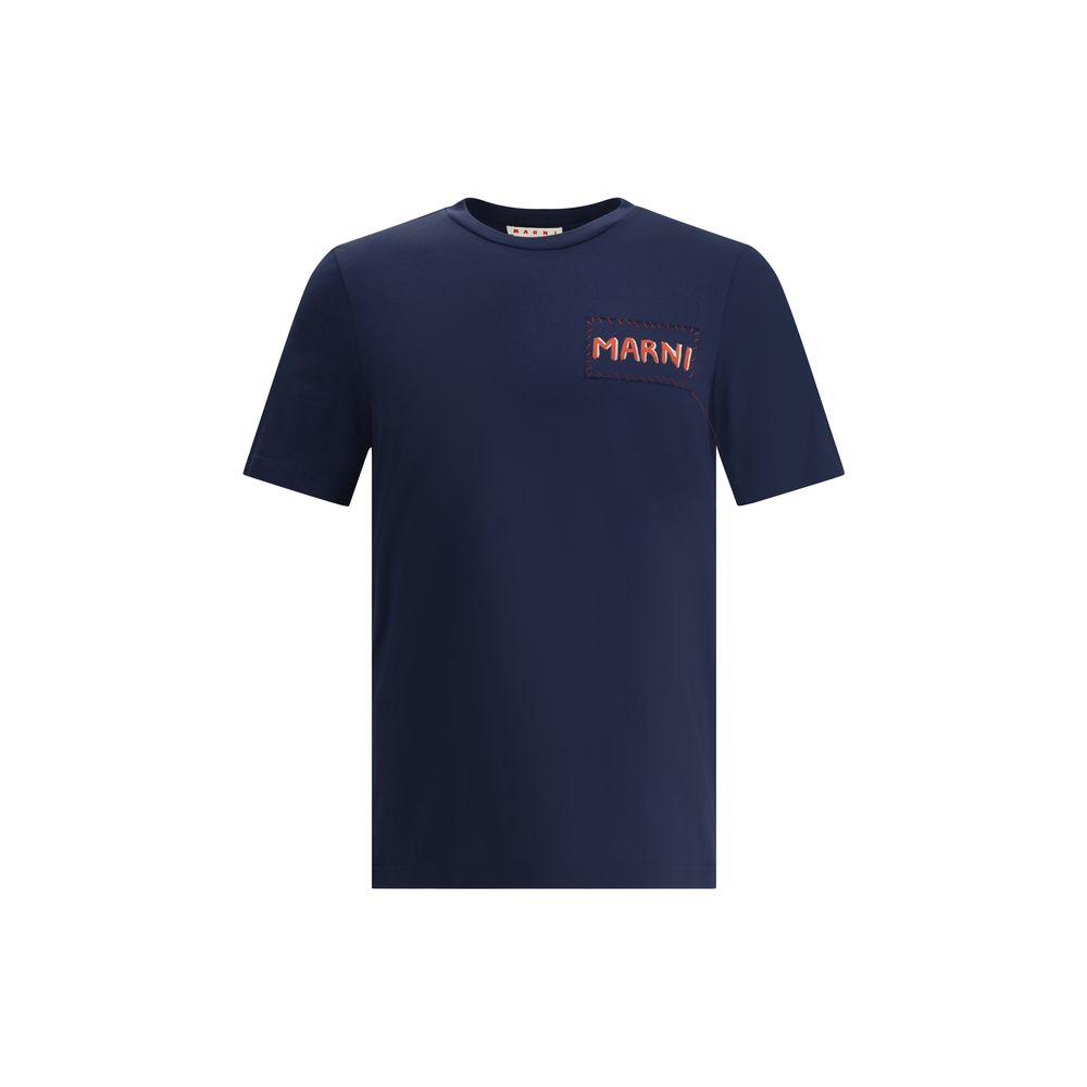 Marni Baumwoll-T-Shirt in Blau