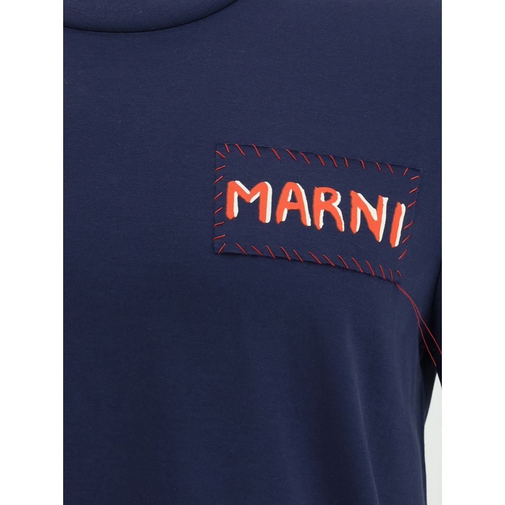 Marni Baumwoll-T-Shirt in Blau