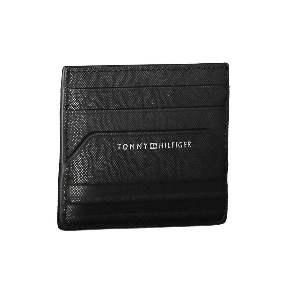 Tommy Hilfiger Schwarzes Leder Portemonnaie
