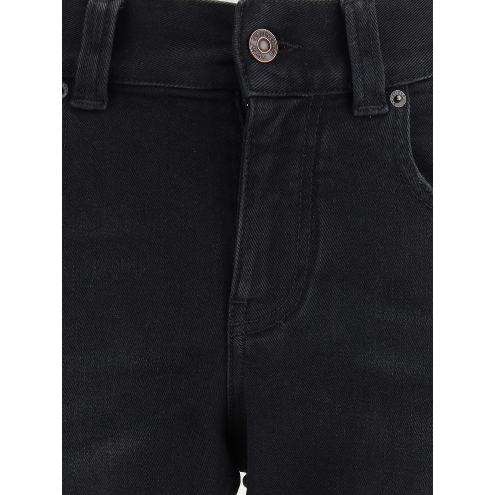 Balenciaga Schwarze Baumwoll-Bootcut-Jeans
