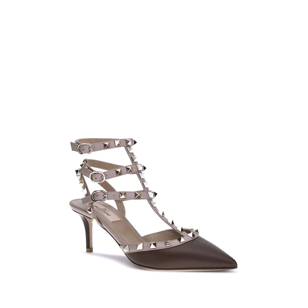 Valentino Garavani Braune Kalbsleder Bos Taurus High Heels