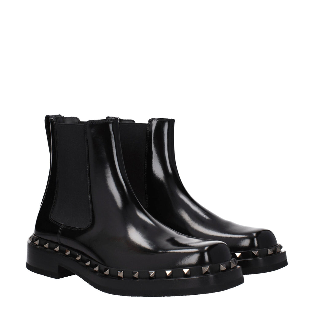 Valentino Garavani Schwarze Lederstiefeletten