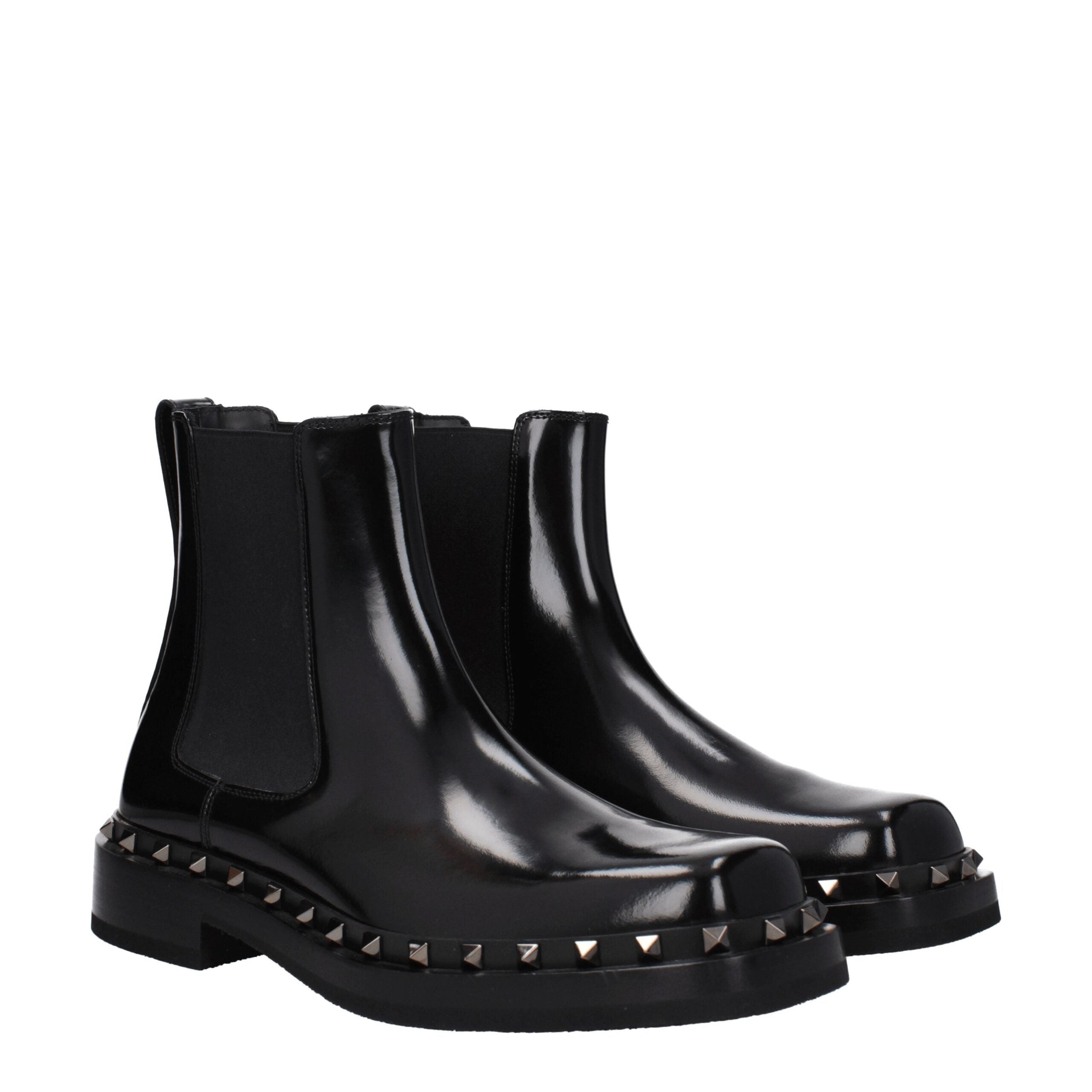 Valentino Garavani Schwarze Lederstiefeletten