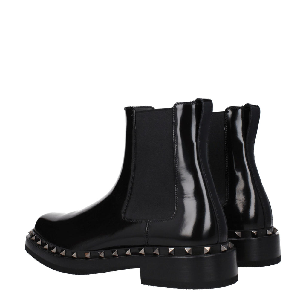 Valentino Garavani Schwarze Lederstiefeletten