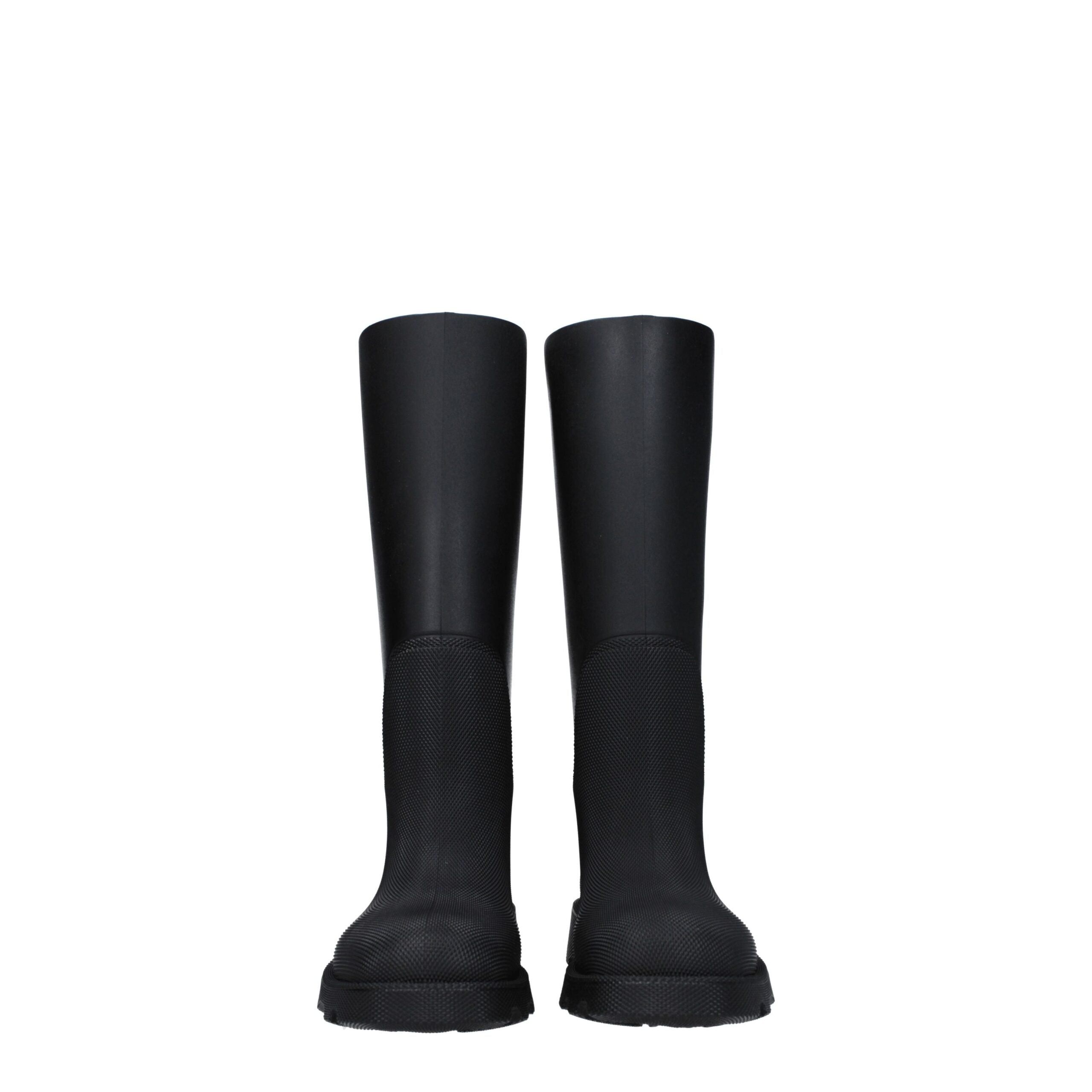 Burberry Schwarze Regenstiefel aus Baumwolle