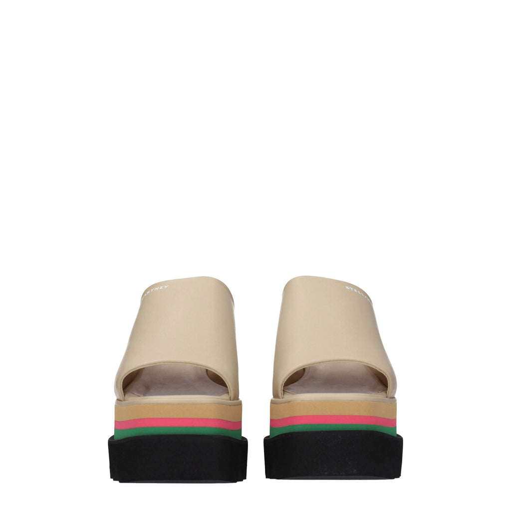 Stella McCartney Beigefarbene Leder-Hausschuhe