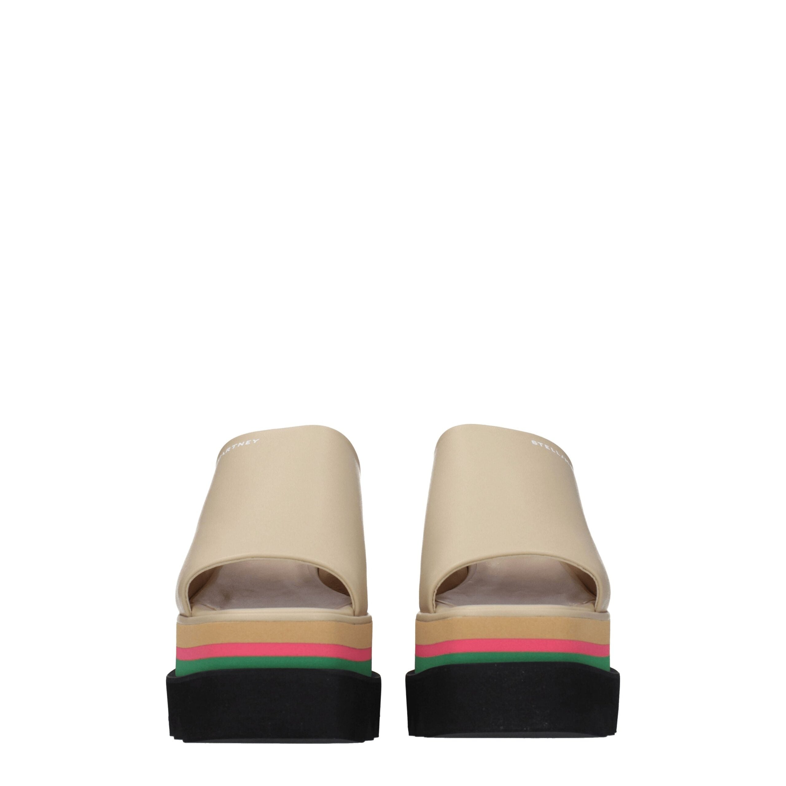 Stella McCartney Beigefarbene Leder-Hausschuhe