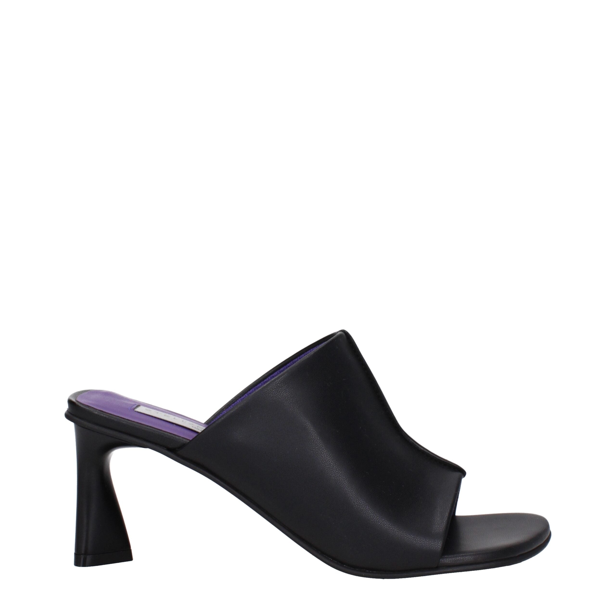 Stella McCartney Schwarze Leder-Stilettosandalen