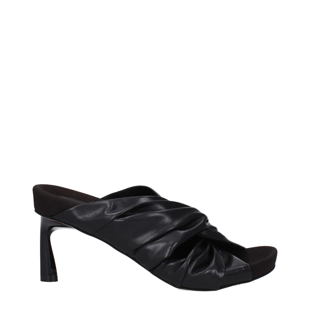 Stella McCartney Schwarze Leder-Stilettosandalen