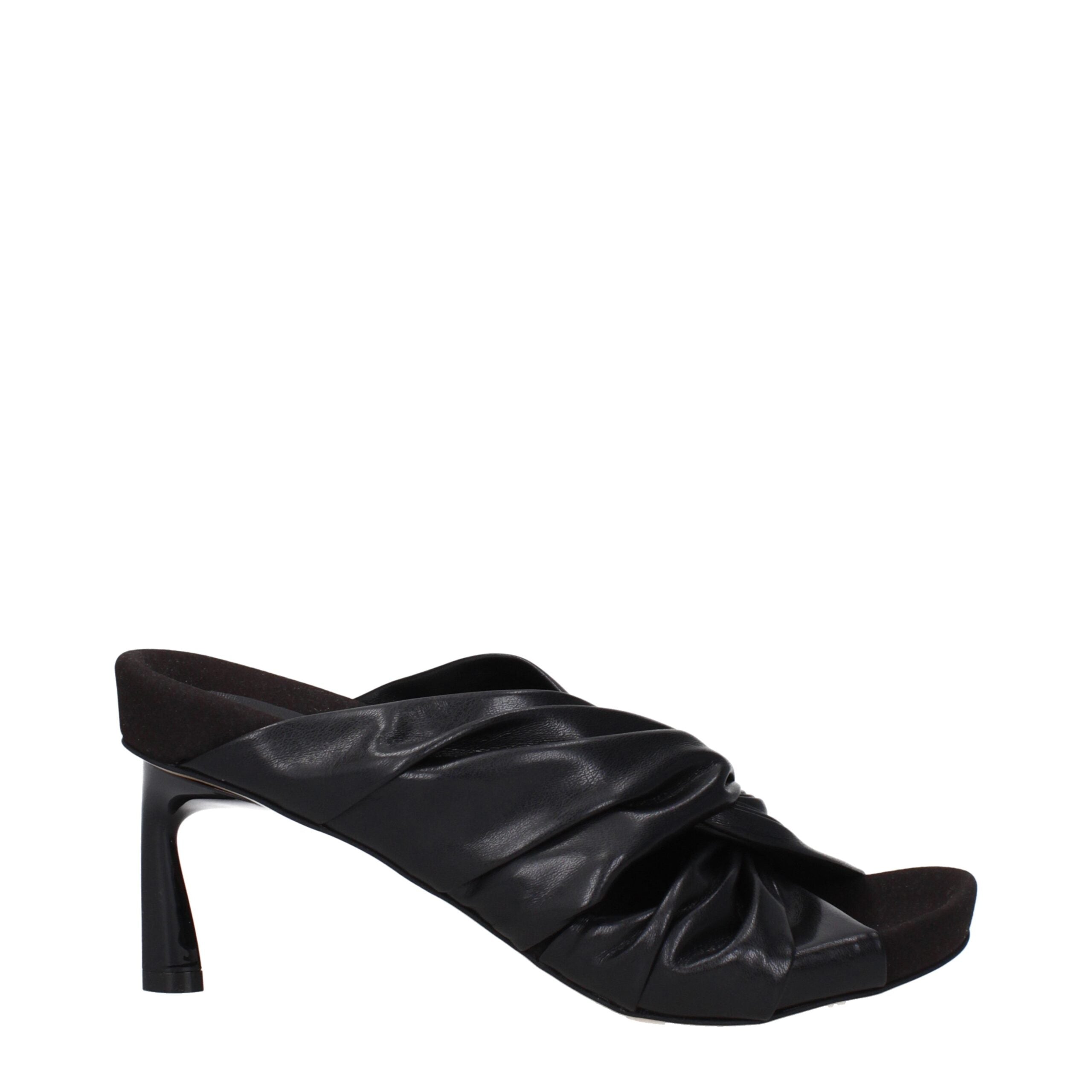 Stella McCartney Schwarze Leder-Stilettosandalen