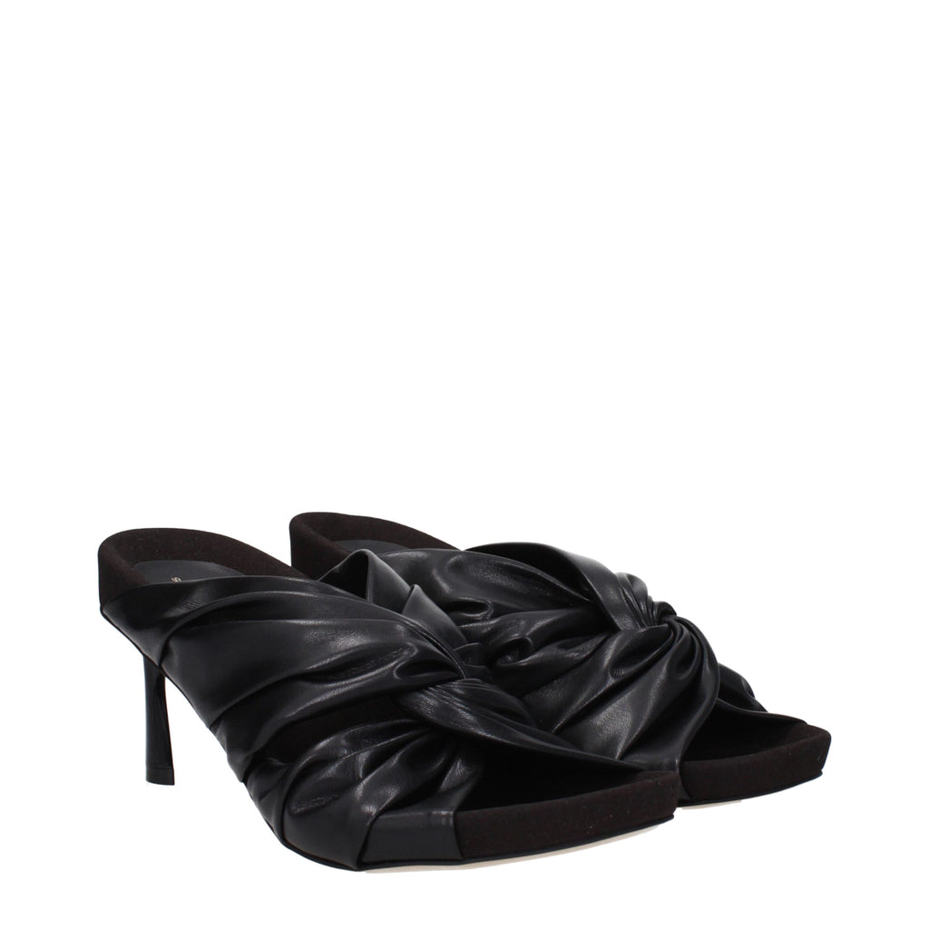 Stella McCartney Schwarze Leder-Stilettosandalen