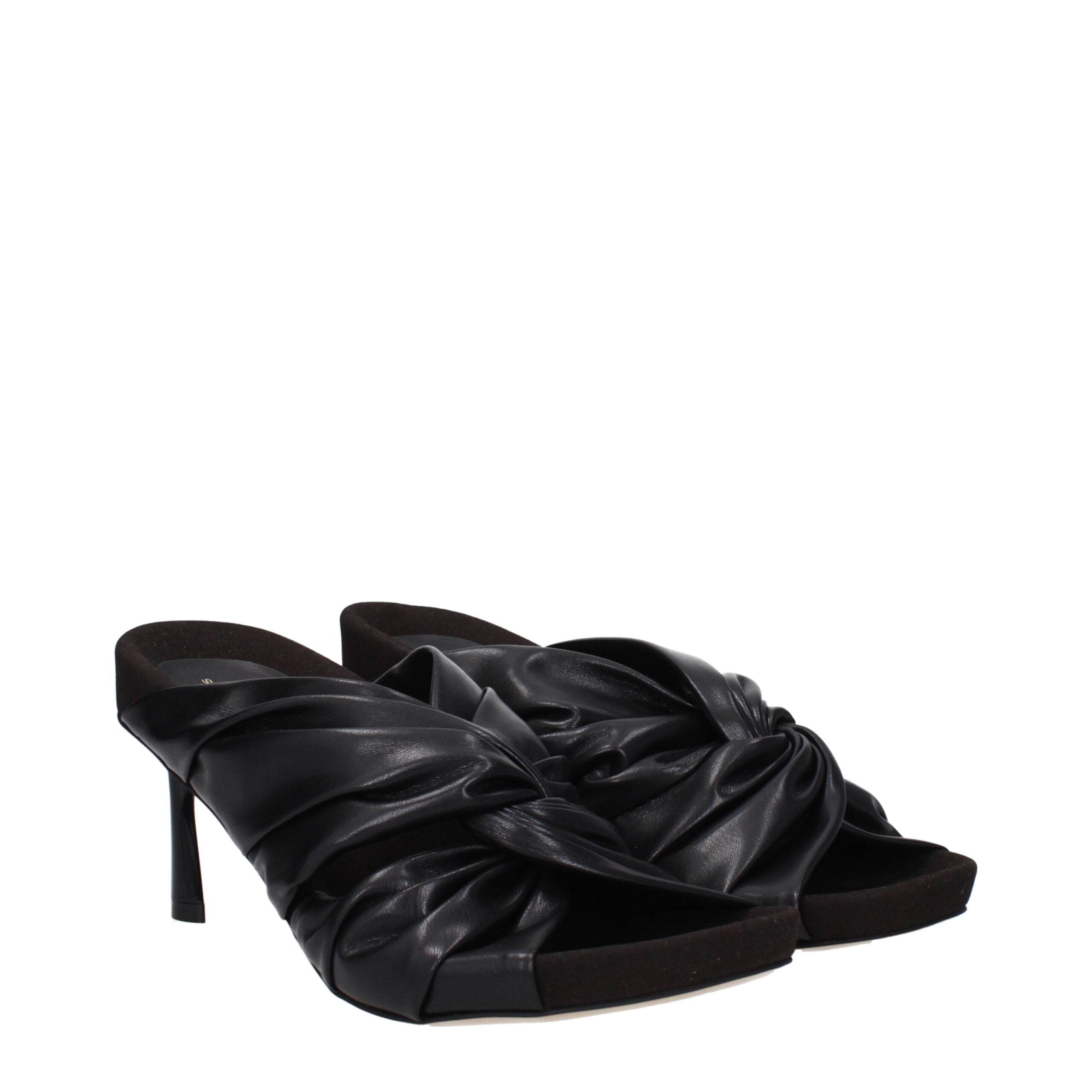 Stella McCartney Schwarze Leder-Stilettosandalen