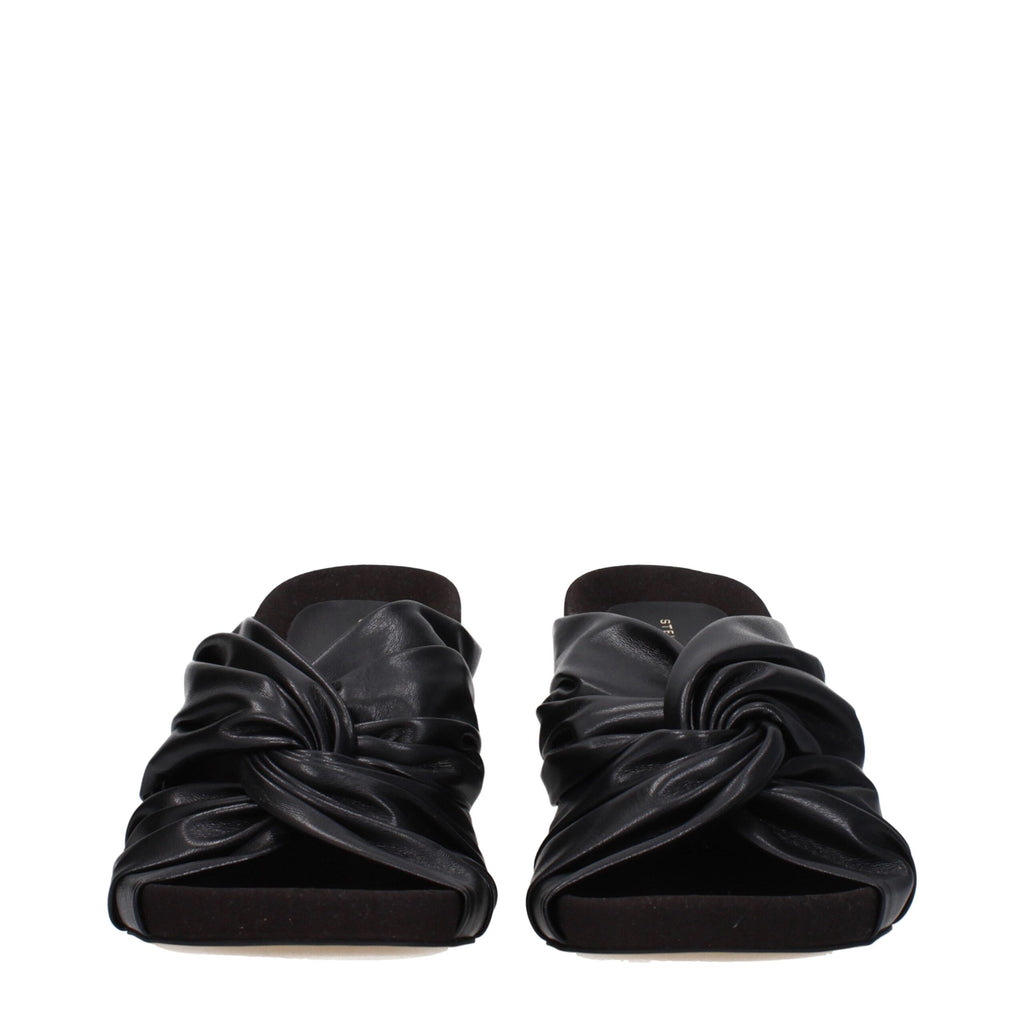 Stella McCartney Schwarze Leder-Stilettosandalen