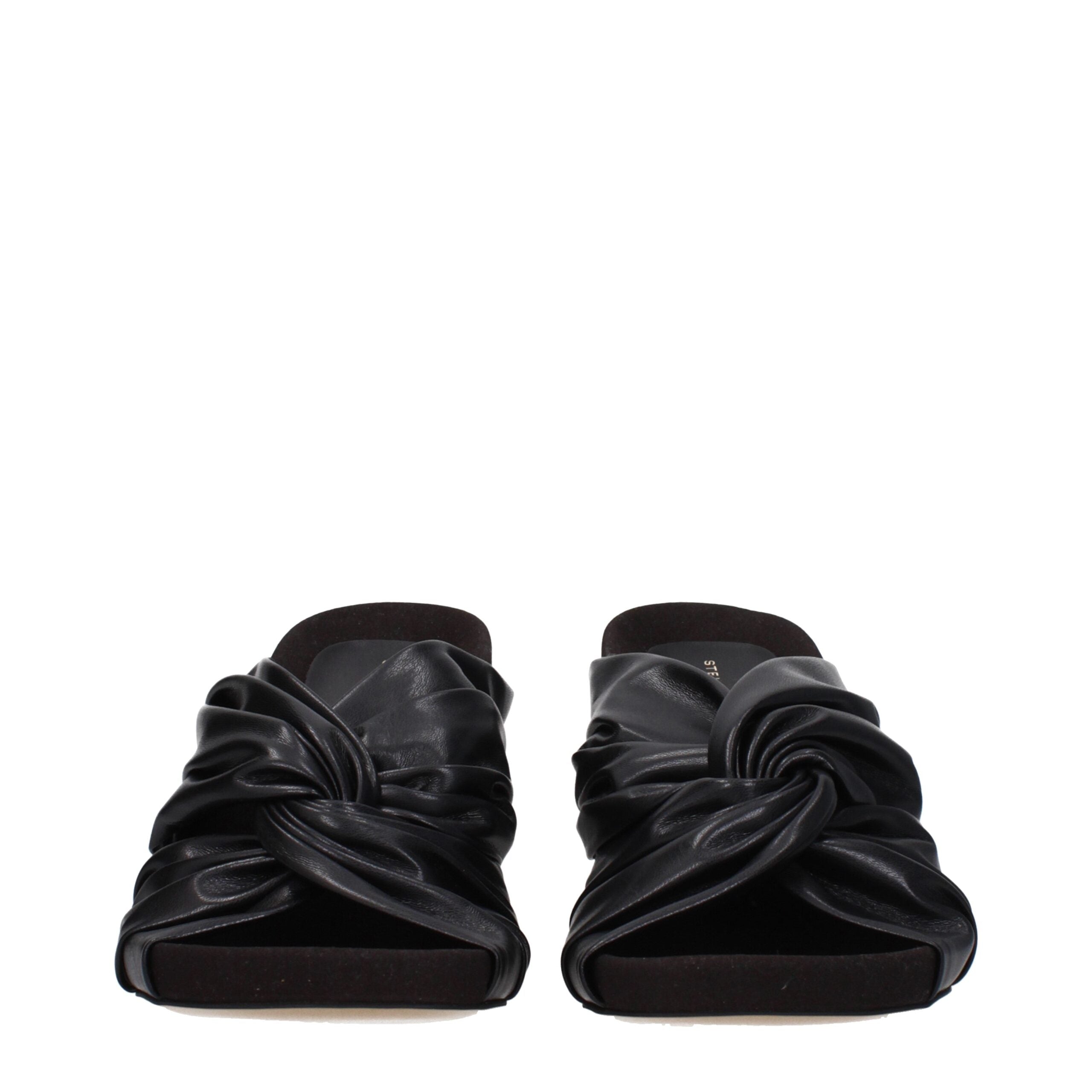 Stella McCartney Schwarze Leder-Stilettosandalen