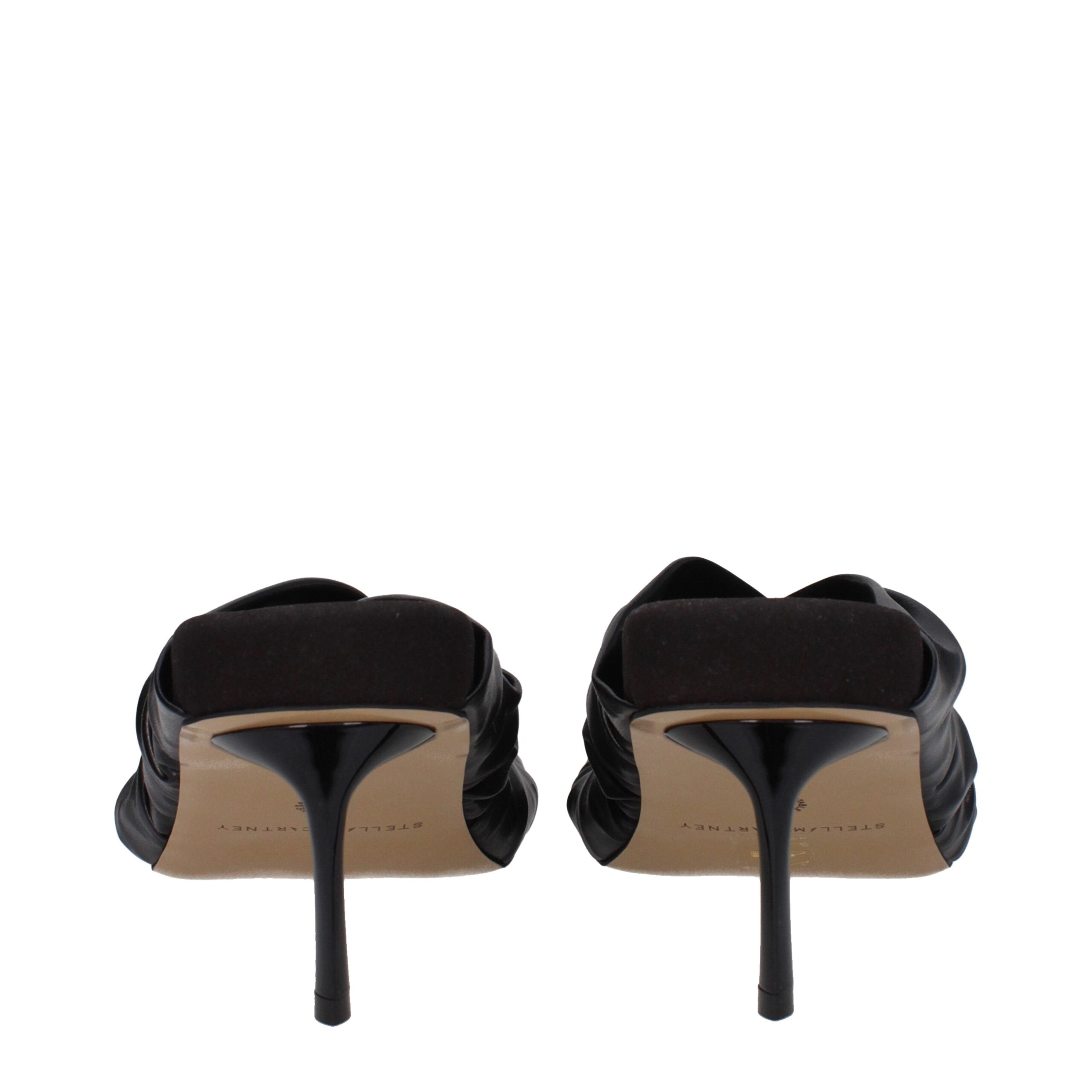 Stella McCartney Schwarze Leder-Stilettosandalen
