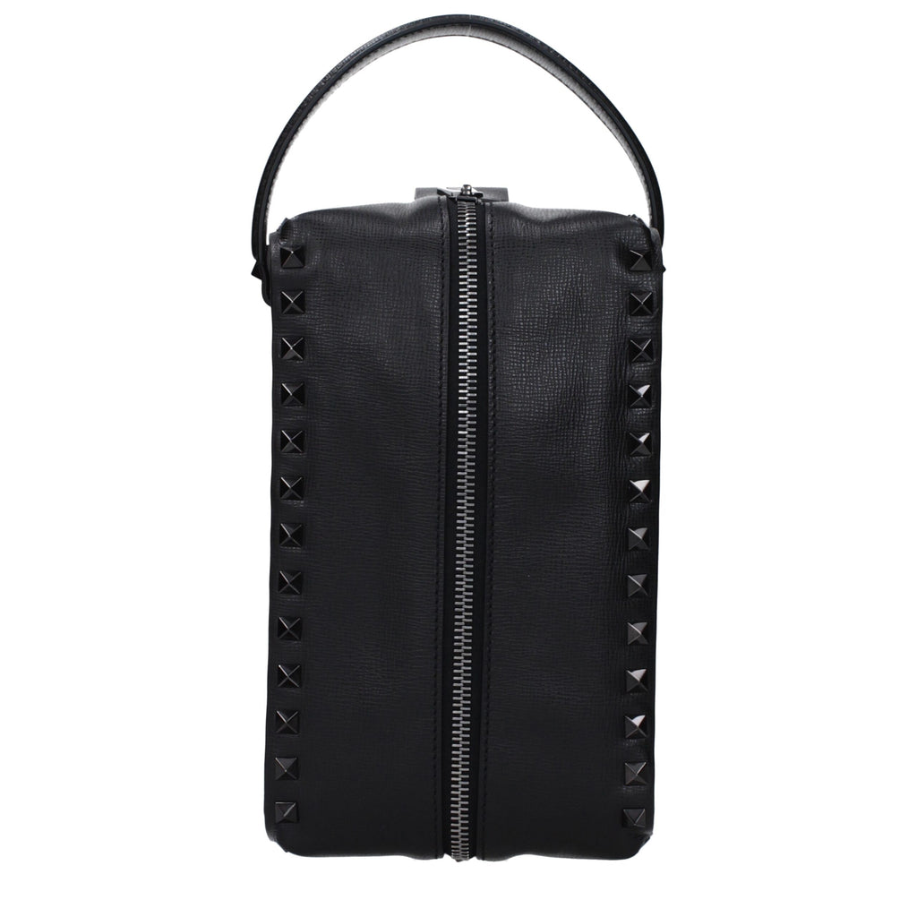 Valentino Garavani Elegante Leder-Clutch in Schwarz