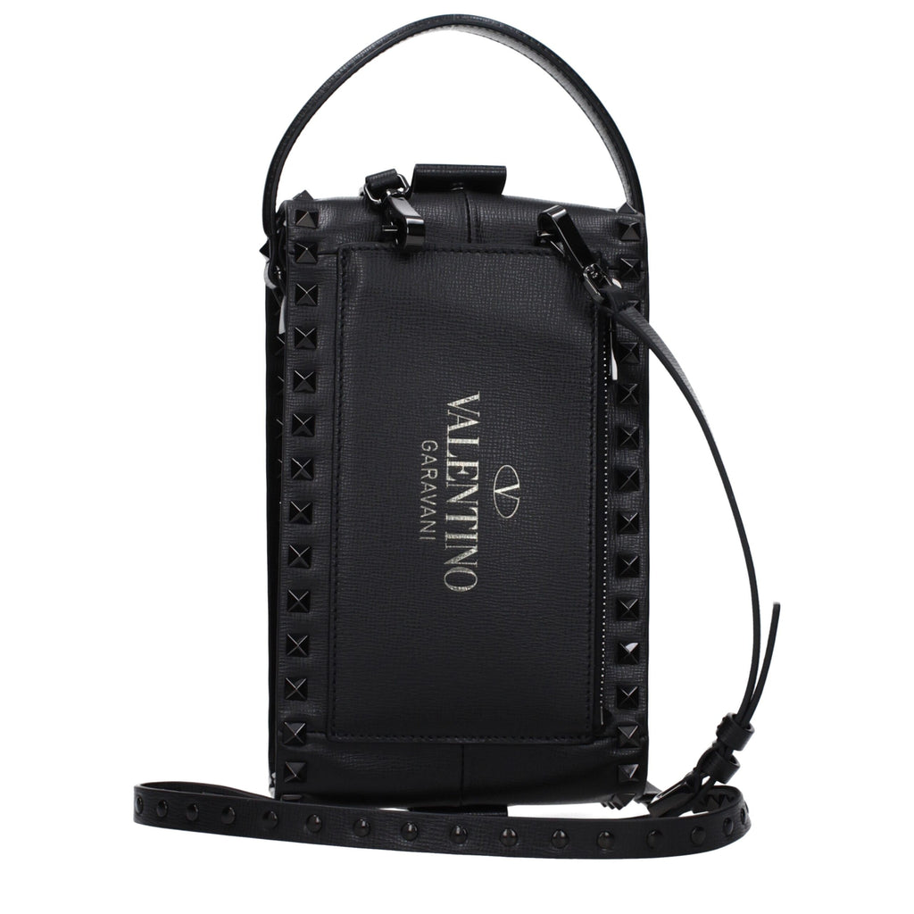 Valentino Garavani Elegante Leder-Clutch in Schwarz