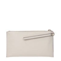 Michael Kors Beigefarbene Leder-Clutch