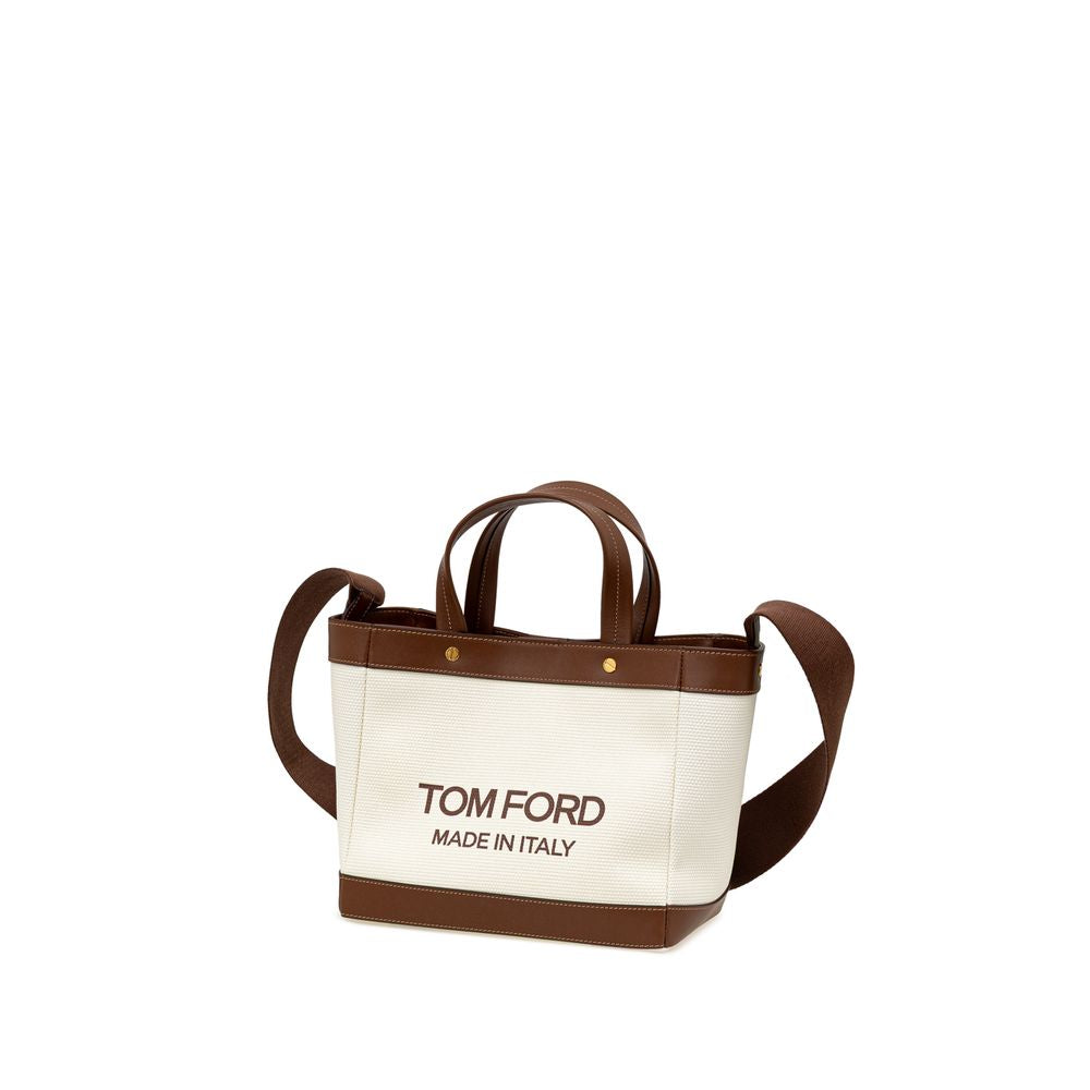 Tom Ford Beigefarbene Tote Bag aus Baumwolle